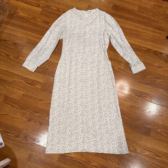 Goop G. Label White CITRINE PRINTED long sleeve  midi DRESS size 12 - Picture 12 of 16
